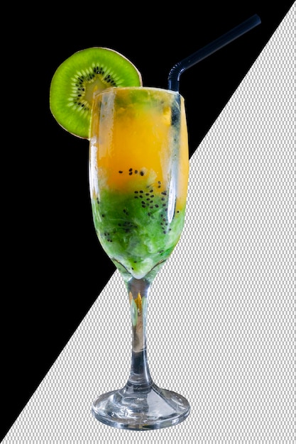 PSD kiwi cocktail with orange drink