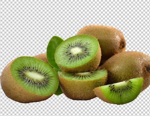 PSD kiwi fruit slice isolated on transparent background