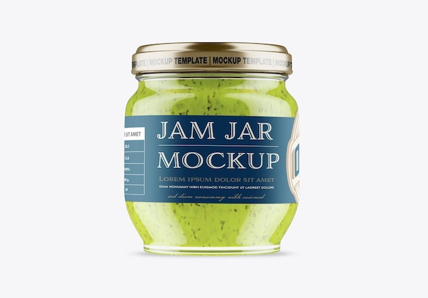 Mockup di vasetto di marmellata di kiwi