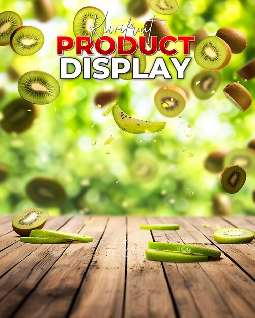 PSD kiwifruit product showcase template background