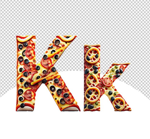 PSD kk letterontwerp pizza