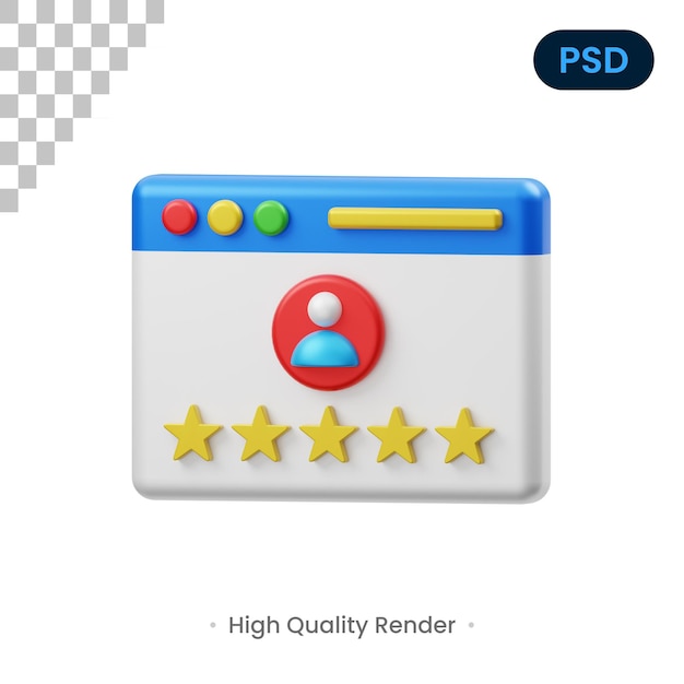 Klantenbeoordeling 3D Render Illustratie Premium Psd