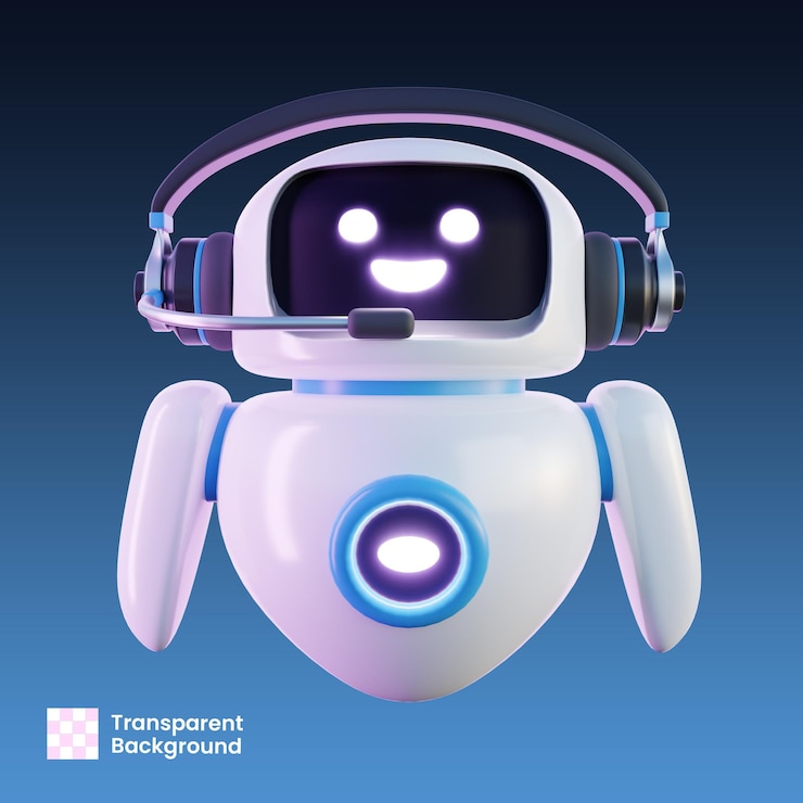 PSD klantenservice chatbot 3d illustratie.