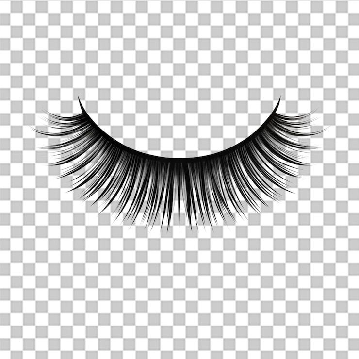PSD klassiek wimperlogo geïsoleerd op een doorzichtige achtergrond