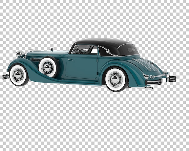 Klassieke auto op transparante achtergrond 3d-rendering illustratie