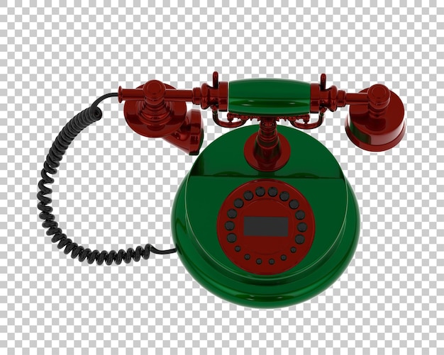 PSD klassieke draadtelefoon geïsoleerd op transparante achtergrond 3d rendering illustratie
