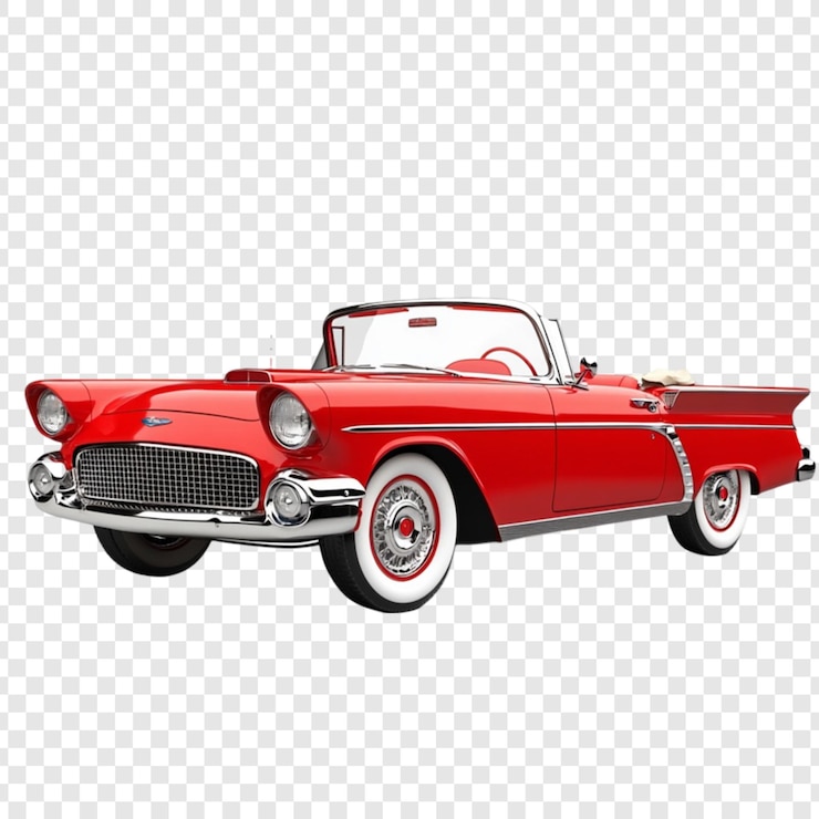 PSD klassieke rode cabriolet klassieke auto vintage auto oldtimer luxe voertuig prachtig ontwerp iconisch transport retro stijl coole rit droomauto
