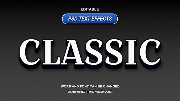 Klassieke tekst-effecten bewerkbare 3D-typografie