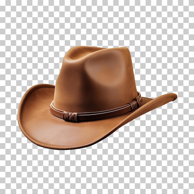 PSD klasyczny kowbojski kapelusz na przezroczystym tle