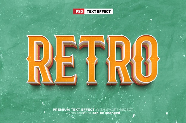 PSD klasyczny retro vintage super bold edytowalny efekt tekstowy 3d