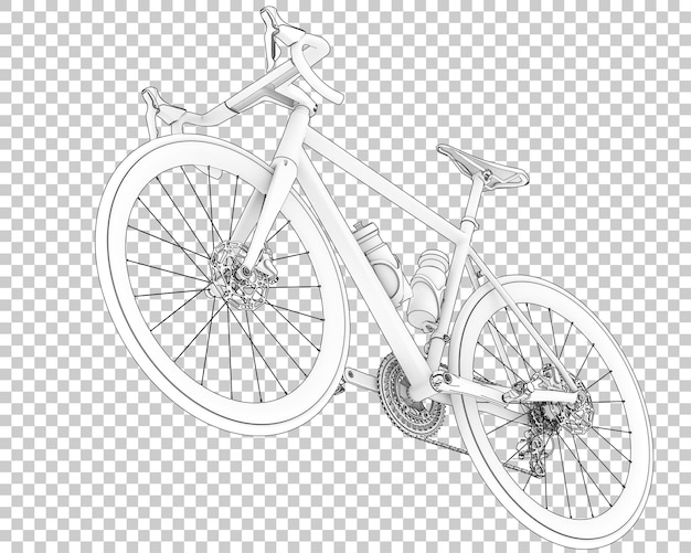 Klasyczny rower odizolowany na przezroczystym tle ilustracja renderowania 3D