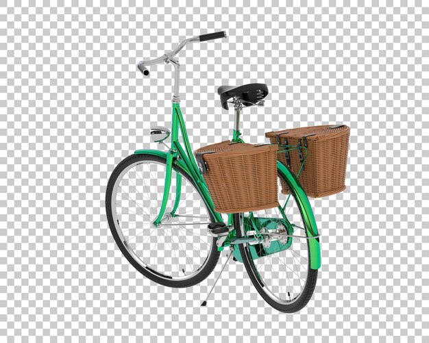 Klasyczny Rower Z Koszem Izolowanym Na Przezroczystym Tle Ilustracji Renderowania 3d