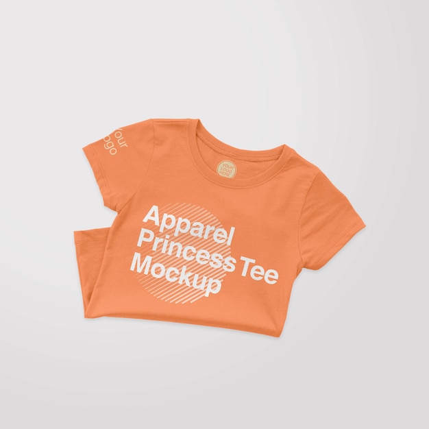 Kleding meisje Tee gevouwen mockup