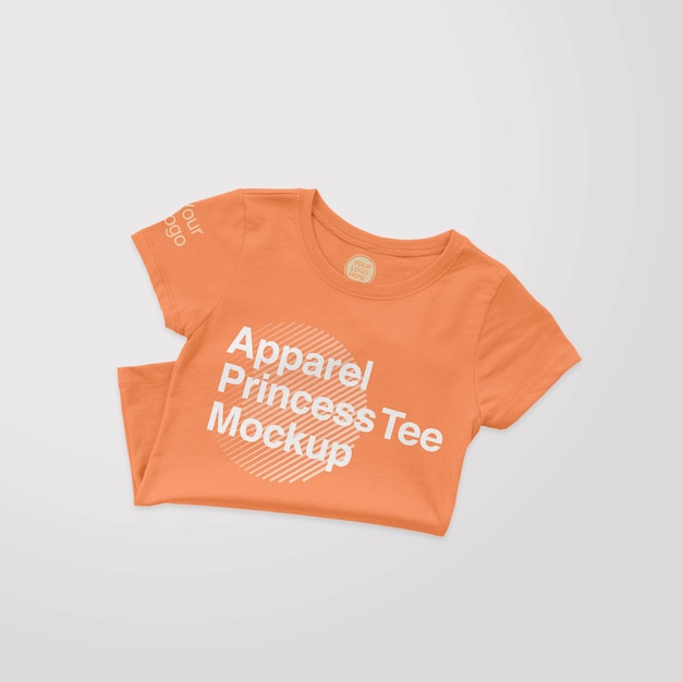 Kleding meisje tee gevouwen mockup