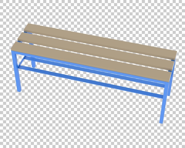 Kleedkamerbank op transparante achtergrond 3d teruggevende illustratie