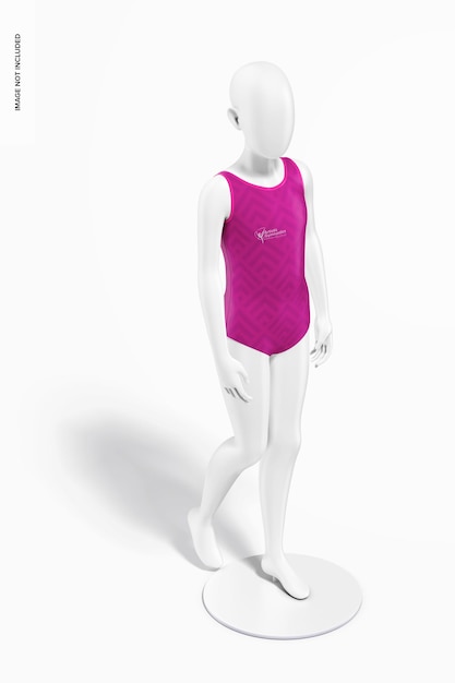 Klein gimnastic uniform mockup perspectief