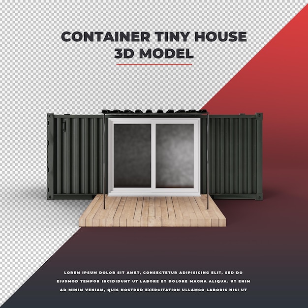 PSD klein huisje in 3d-container