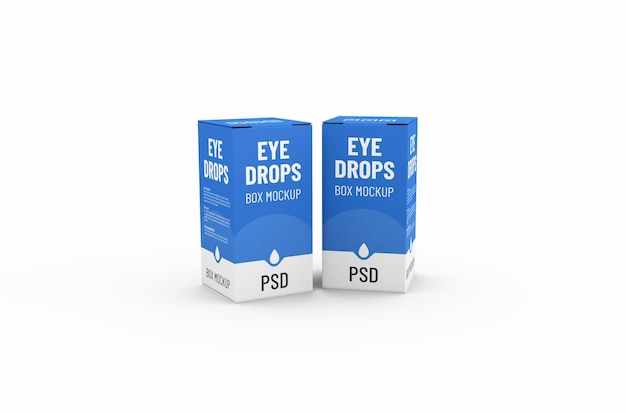Klein verpakkingsmodel voor oogdruppels voor reclame voor oogdruppels op een schone achtergrond