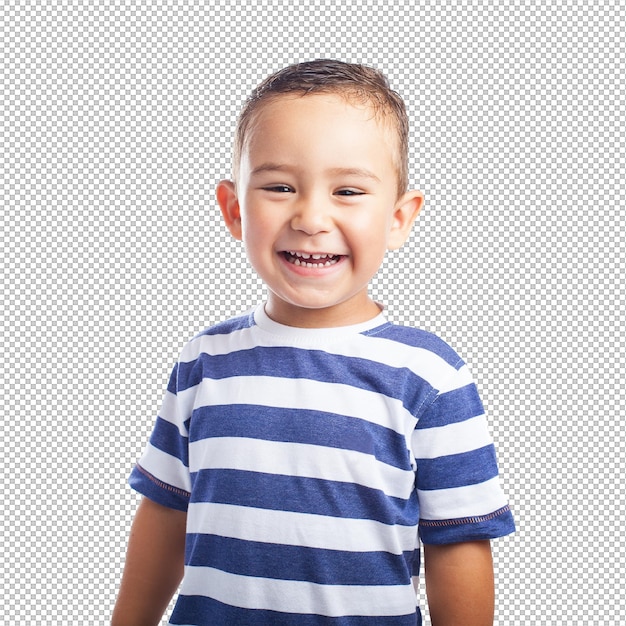 Kleine jongen lacht.