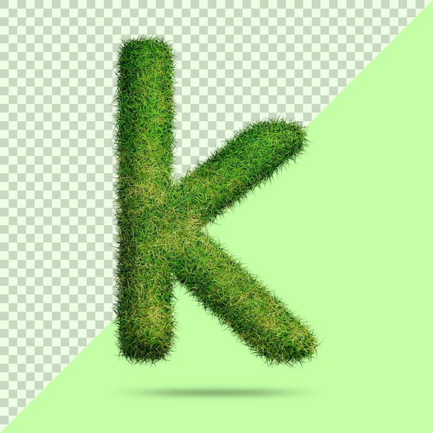 PSD kleine letter k met realistisch 3d-gras