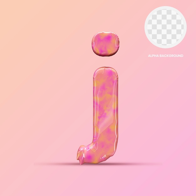 PSD kleine letters j lollipop 3d render