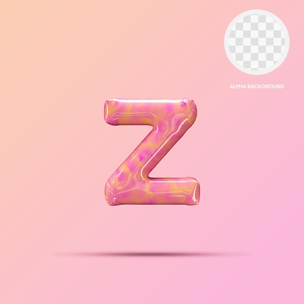 PSD kleine letters z lollipop 3d render