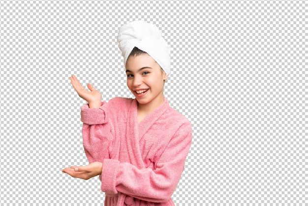 Kleine meisje over geïsoleerde chroma sleutel achtergrond