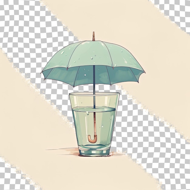 Kleine parasol in een kleine container