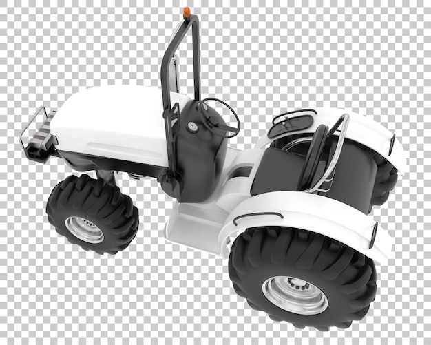 PSD kleine tractor op transparante achtergrond 3d-rendering illustratie