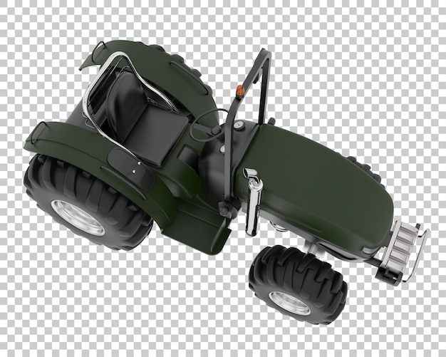 PSD kleine tractor op transparante achtergrond 3d-rendering illustratie