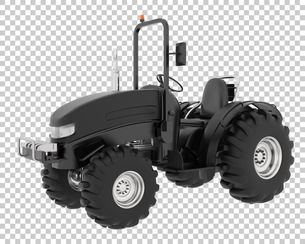 Kleine tractor op transparante achtergrond 3d-rendering illustratie