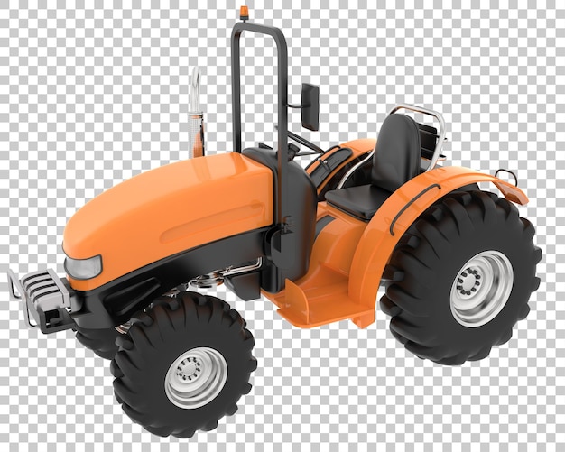 Kleine tractor op transparante achtergrond 3d-rendering illustratie