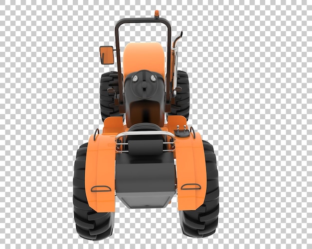 Kleine tractor op transparante achtergrond 3d-rendering illustratie