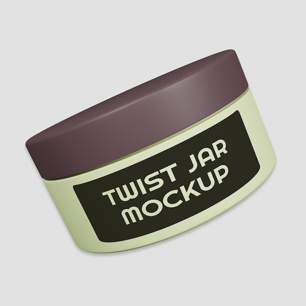 Kleine twist jar cosmetische mockup sjabloon geïsoleerd