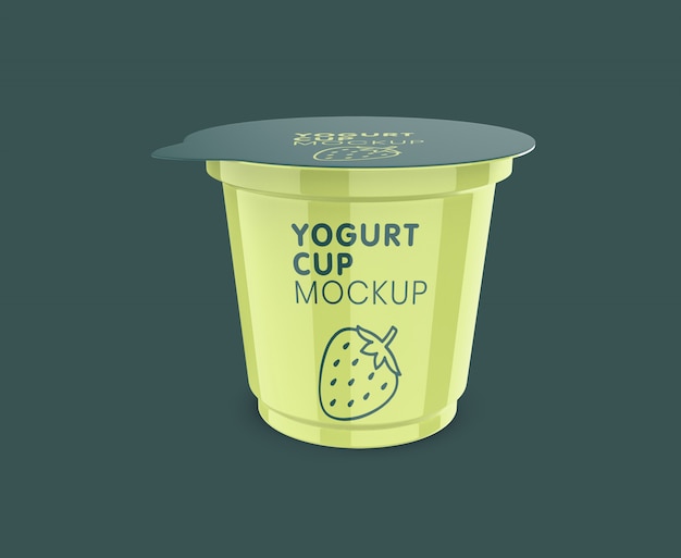 Kleine yoghurt cup realistische mockup