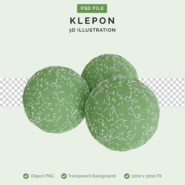 Klepon 3d illustration