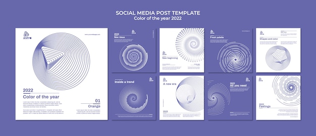 PSD kleur van het jaar 2022 instagram-berichtensjabloon