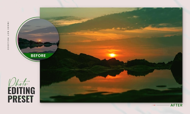 PSD kleurcorrectie bewerkbaar hd landschap foto preset filter