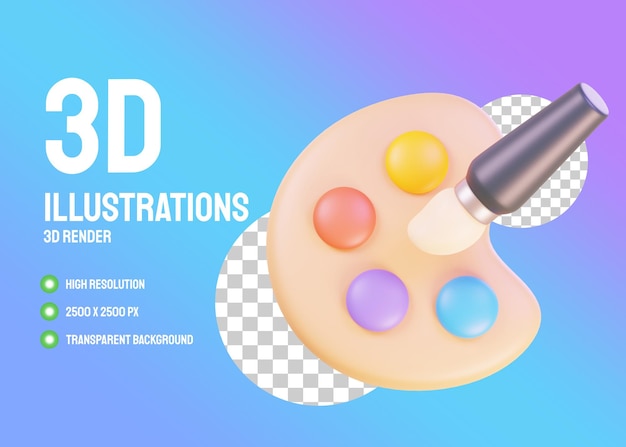 PSD kleurenpalet 3d-illustraties