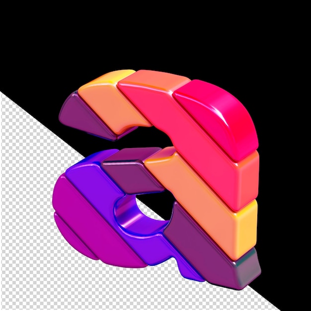 Kleurensymbool gemaakt van diagonale blokken letter a