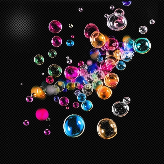 PSD kleurige bubbels effect doorzichtige achtergrond