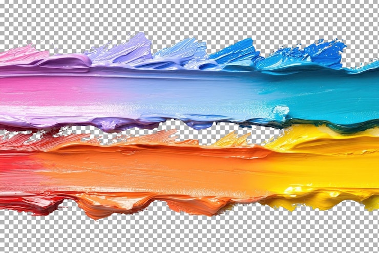 PSD kleurige penseelstreken vermengen levendige tinten in een abstract ontwerp voor artistieke inspiratie