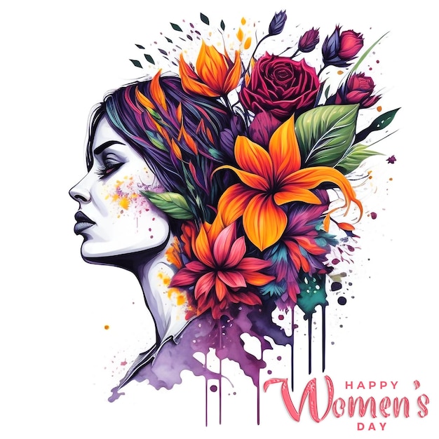 Kleurrijk kaartontwerp voor happy womens day bloemen en bloemen vector artwork