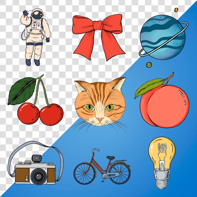Kleurrijk ontwerpelement van de sticker set