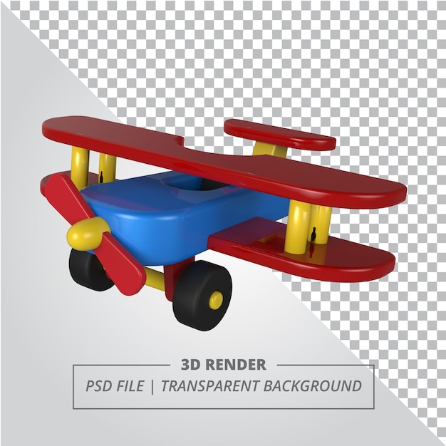 PSD kleurrijk vliegtuig speelgoed 3d gesoleerd