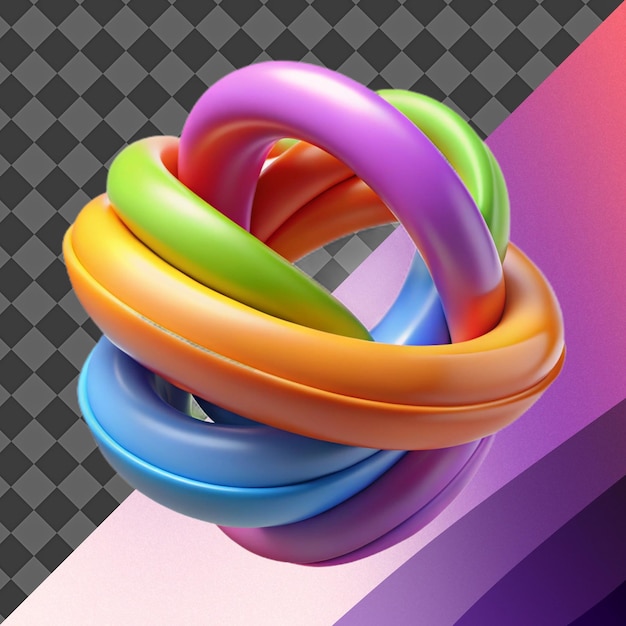 Kleurrijke 3D-illustratie van een abstracte knoop