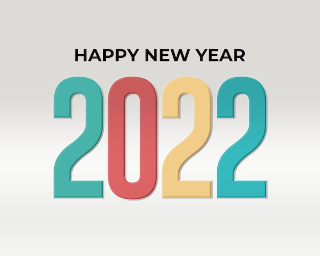 Kleurrijke abstracte Gelukkig Nieuwjaar 2022 achtergrond Gratis PSD