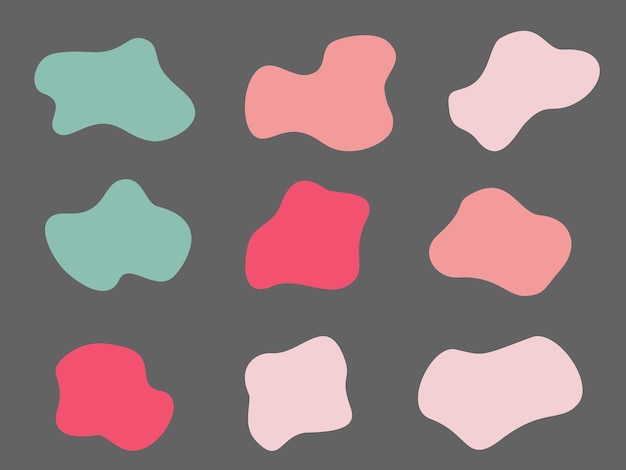 kleurrijke abstracte vormen vloeibare met de hand getekende organische vormen vectorvorm creatief element naadloos PSD