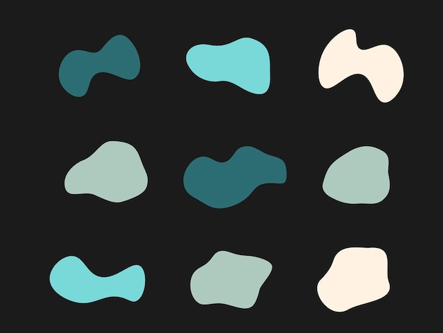 kleurrijke abstracte vormen vloeibare met de hand getekende organische vormen vectorvorm creatief element naadloos PSD