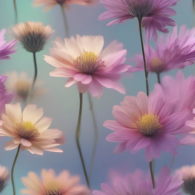 PSD kleurrijke achtergrond van een veld van wilde bloemen